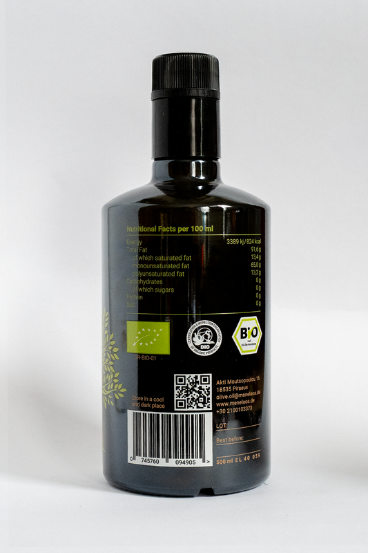 Agamemnon Ultra-Premium Organic Olive Oil in a 500 ml bottle 