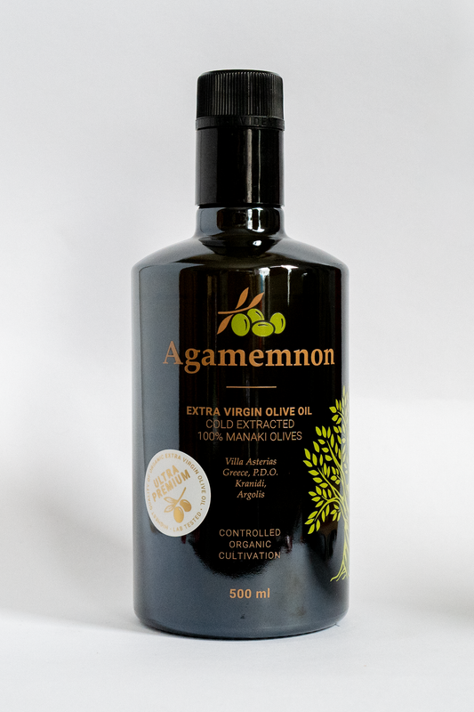 Agamemnon Ultra-Premium Organic Olive Oil in a 500 ml bottle 